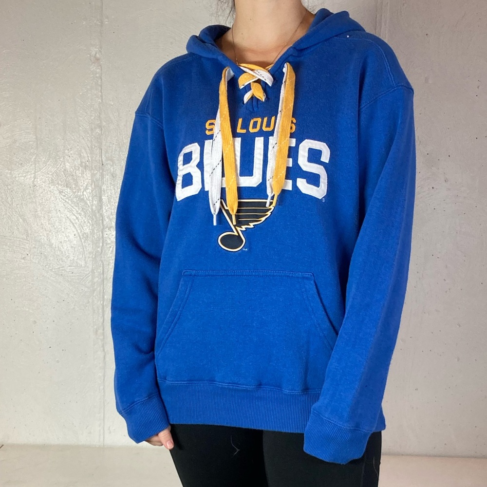 St. Louis Blues NHL Hockey Lace Up Hooded Sweatshirt